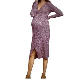 Jessica Simpson Knit Faux Wrap Maternity Dress